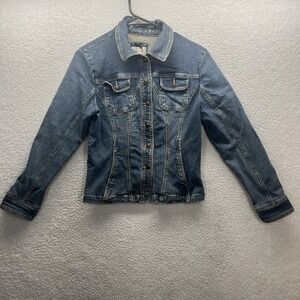 Live A Little Jacket Womens Pm Blue LAL Jean Denim Casual Outdoor Preppy Chore